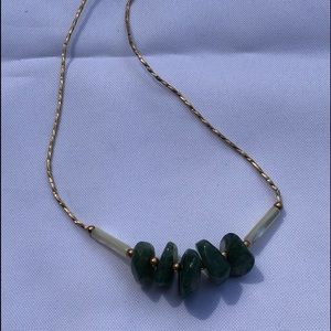 Vintage Gem Stone/MOP Beaded Necklace